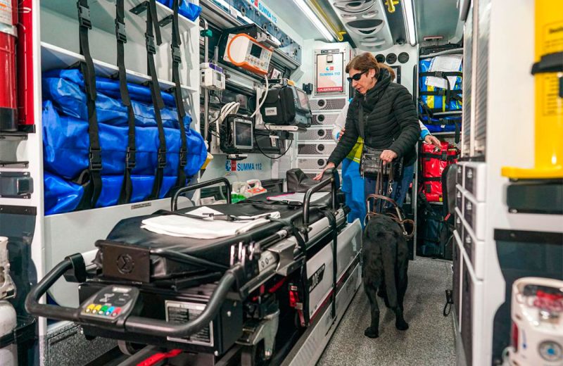 La Comunidad de Madrid estrena acompañamiento de perros de asistencia en los traslados de ambulancia