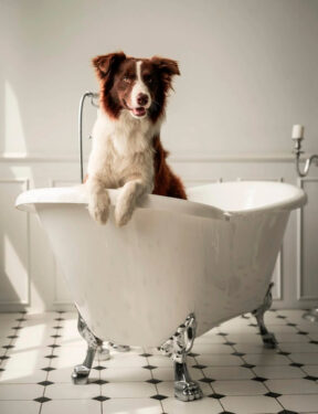 Artículo de baño para perros