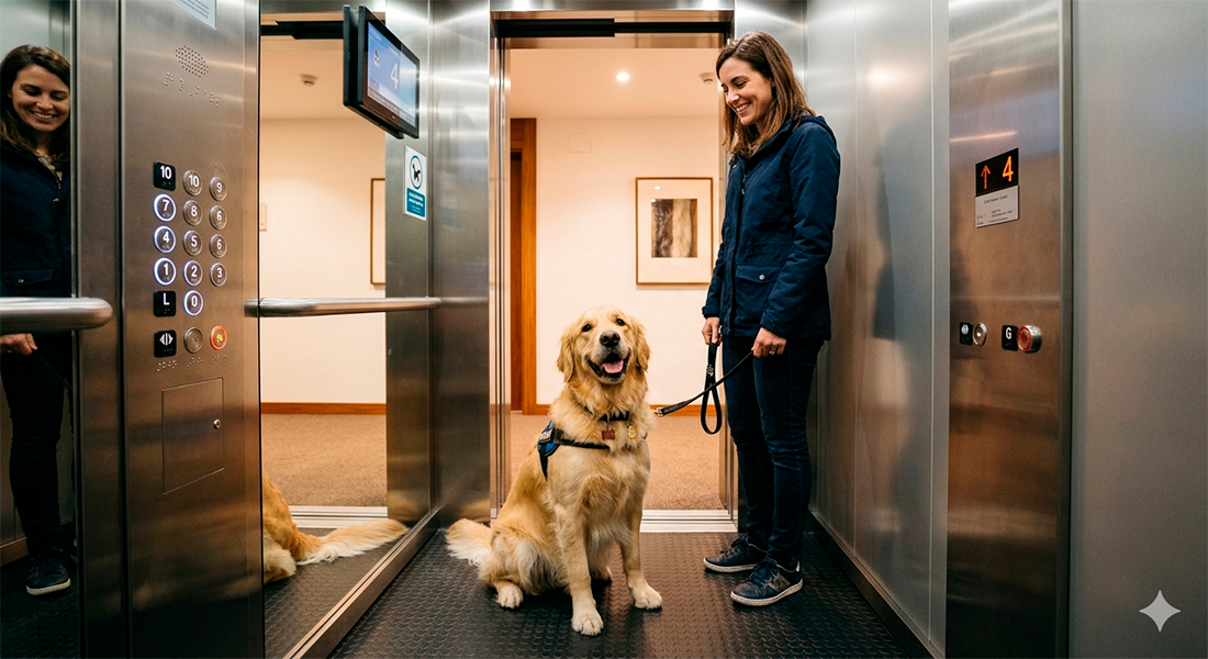 Ascensor con perro