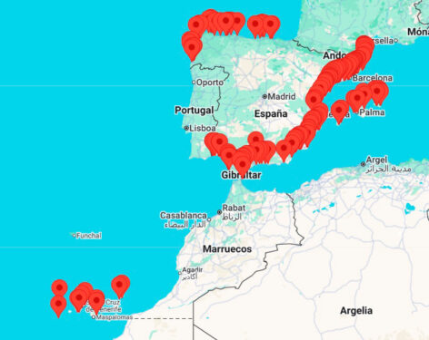 Mapa playas españolas